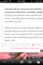 Screenshot of lifescript.com on an iPhone browser. How to design a site to be unfriendly to mobile!